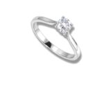 Arany Gyűrűk 14 karátos Gyűrű Fehér arany 4 karmos soliter (Nr.60) webshop