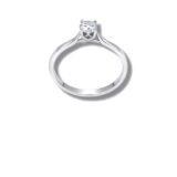 Arany Gyűrűk 14 karátos Gyűrű Fehér arany 4 karmos soliter (Nr.60) webshop
