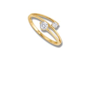 Arany Gyűrűk 14 karátos Gyűrű 2 köves sárga arany (Nr.29) webshop