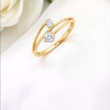 Arany Gyűrűk 14 karátos Gyűrű 2 köves sárga arany (Nr.29) webshop