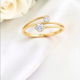 Arany Gyűrűk 14 karátos Gyűrű 2 köves sárga arany (Nr.29) webshop