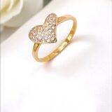 Arany Gyűrűk 14 karátos Gyűrű szíves köves (Nr.22) webshop