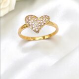 Arany Gyűrűk 14 karátos Gyűrű szíves köves (Nr.22) webshop