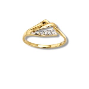 Arany Gyűrűk 14 karátos Gyűrű sárga arany cirkónia kövekkel (Nr.26) webshop