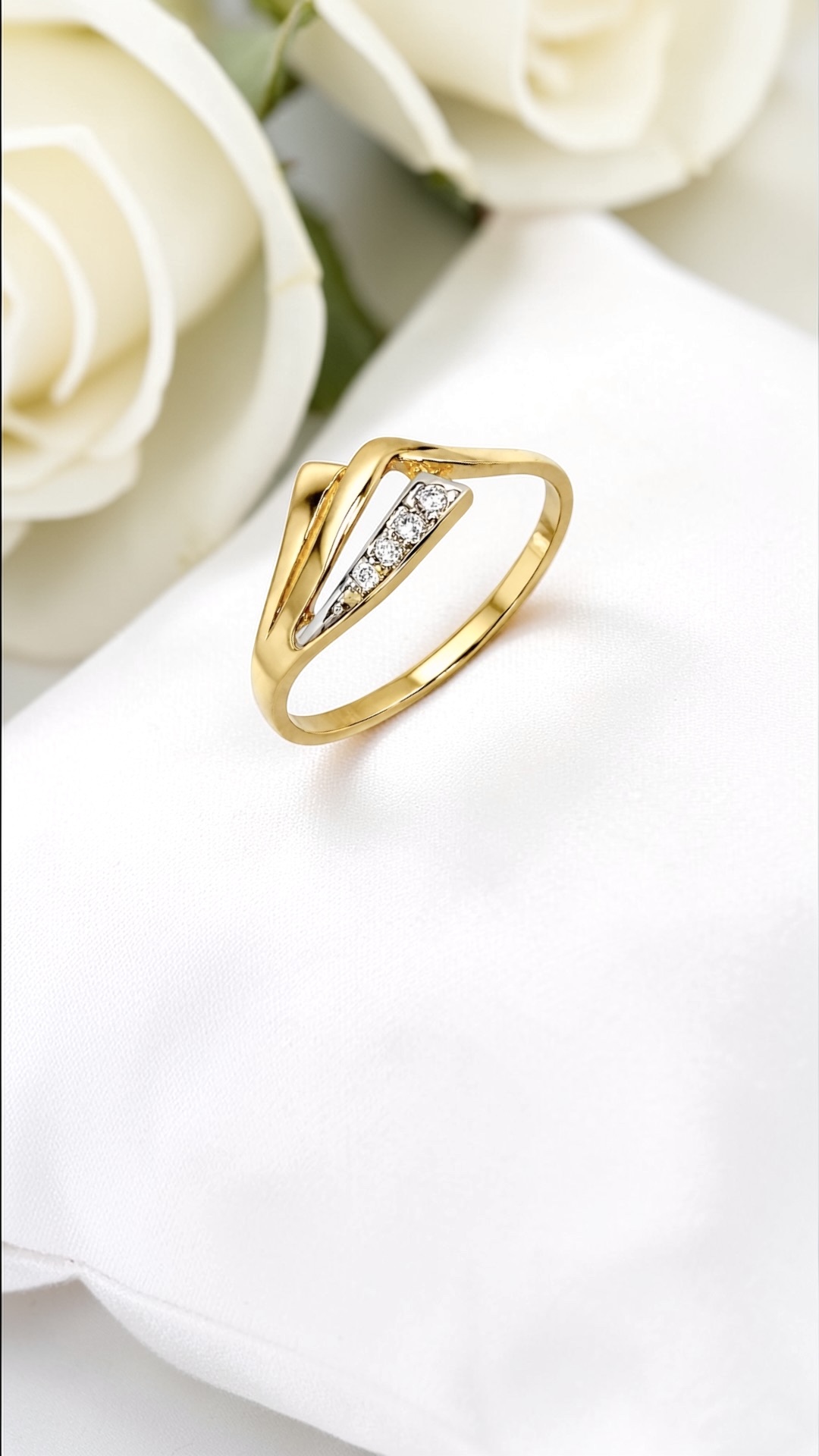 Arany Gyűrűk 14 karátos Gyűrű sárga arany cirkónia kövekkel (Nr.26) webshop Gyűrű sárga arany cirkónia kövekkel (Nr.26)