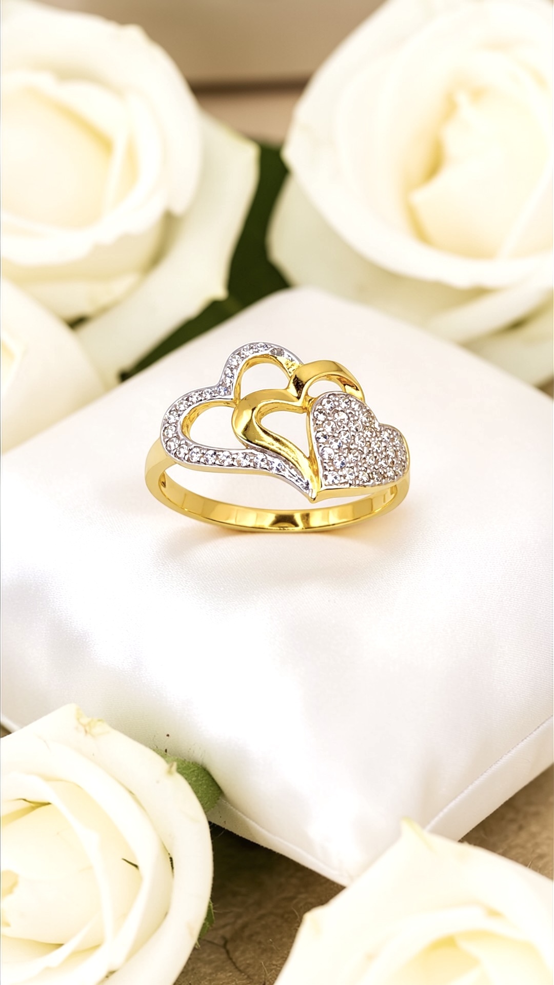 Arany Gyűrűk 14 karátos Gyűrű 3 szíves (Nr.51) webshop Gyűrű 3 szíves (Nr.51)