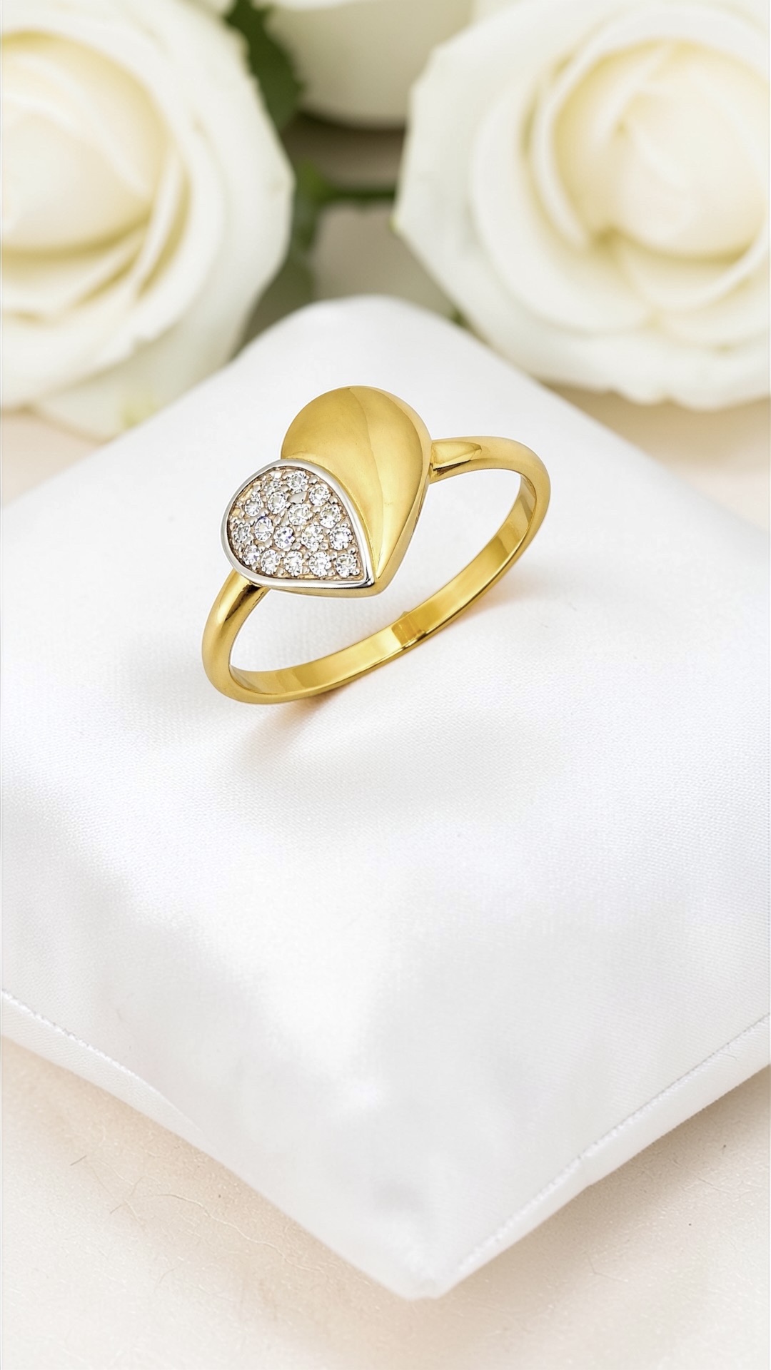 Arany Gyűrűk 14 karátos Gyűrű szíves (Nr.25) webshop Gyűrű szíves (Nr.25)