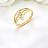 Arany Gyűrűk 14 karátos Gyűrű 6 pici cirkónia kövekkel (Nr.49) webshop