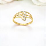 Arany Gyűrűk 14 karátos Gyűrű 6 pici cirkónia kövekkel (Nr.49) webshop