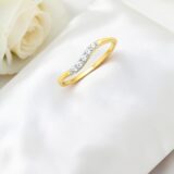 Arany Gyűrűk 14 karátos Gyűrű hullámos köves gyűrű (Nr.21) webshop