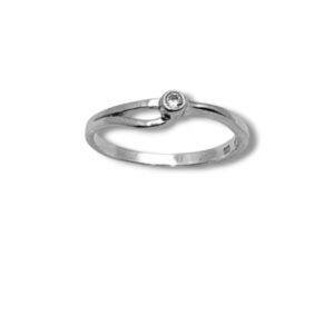 Arany Gyűrűk 14 karátos Gyűrű fehér arany 1 köves (Nr.20) webshop