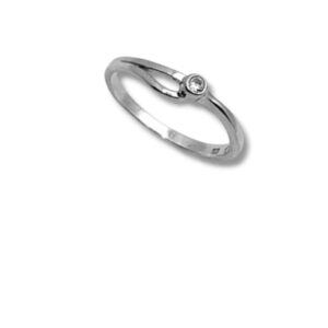 Arany Gyűrűk 14 karátos Gyűrű fehér arany 1 köves (Nr.20) webshop