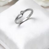 Arany Gyűrűk 14 karátos Gyűrű fehér arany 1 köves (Nr.20) webshop
