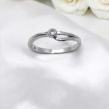 Arany Gyűrűk 14 karátos Gyűrű fehér arany 1 köves (Nr.20) webshop