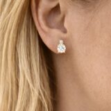 Arany Női fülbevaló 14 karátos Fülbevaló , cirkónia köves , bedugós modell (Nr.27) webshop