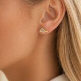 Arany Női fülbevaló 14 karátos Fülbevaló , kisebb levél díszes modell (Nr.3) webshop
