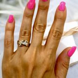 Arany Gyűrűk 14 karátos Gyűrű hullámos köves fazonú (Nr.3) webshop