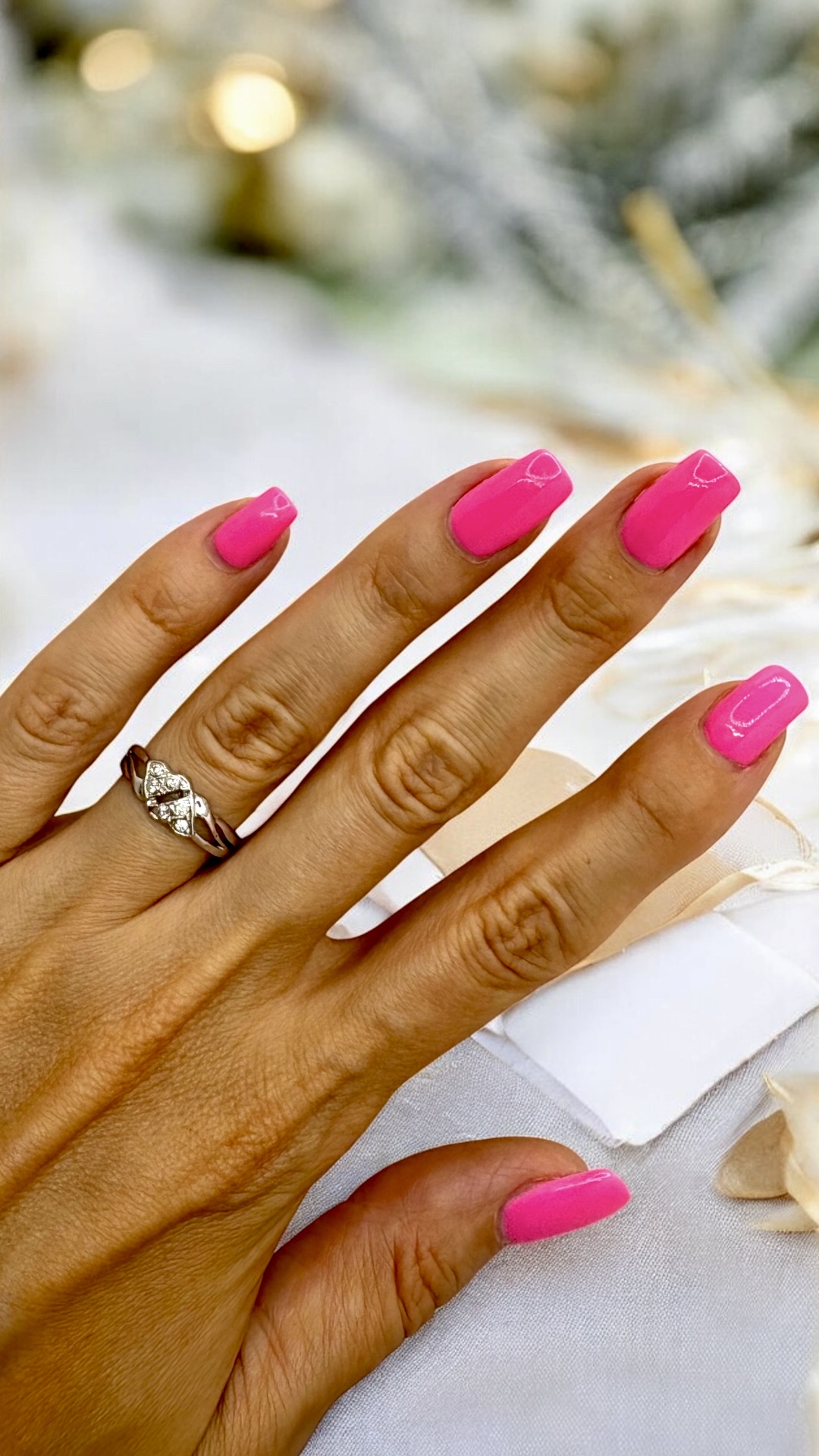 Arany Gyűrűk 14 karátos Gyűrű 2 szív formával , fehér arany (Nr.9) webshop Gyűrű 2 szív formával , fehér arany (Nr.9)