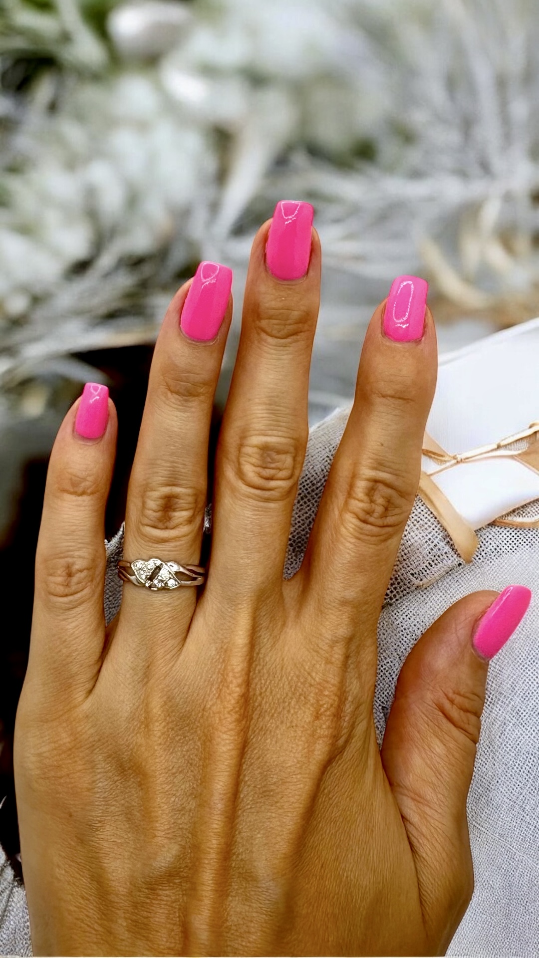 Arany Gyűrűk 14 karátos Gyűrű 2 szív formával , fehér arany (Nr.9) webshop Gyűrű 2 szív formával , fehér arany (Nr.9)