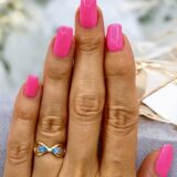 Arany Gyűrűk 14 karátos Gyűrű világos kék kővel (Nr.10) webshop Arany Gyűrűk 14 karátos Gyűrű világos kék kővel (Nr.10) webshop