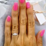 Arany Gyűrűk 14 karátos Gyűrű 3 köves fehér arany (Nr.68) webshop