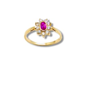 Arany Gyűrűk 14 karátos Gyűrű virág motívummal (Nr.14) webshop