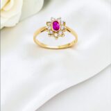 Arany Gyűrűk 14 karátos Gyűrű virág motívummal (Nr.14) webshop