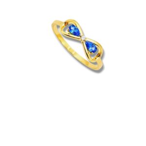 Arany Gyűrűk 14 karátos Gyűrű világos kék kővel (Nr.10) webshop