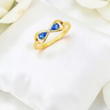 Arany Gyűrűk 14 karátos Gyűrű világos kék kővel (Nr.10) webshop Arany Gyűrűk 14 karátos Gyűrű világos kék kővel (Nr.10) webshop