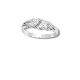 Arany Gyűrűk 14 karátos Gyűrű 2 szív formával , fehér arany (Nr.9) webshop Arany Gyűrűk 14 karátos Gyűrű 2 szív formával , fehér arany (Nr.9) webshop