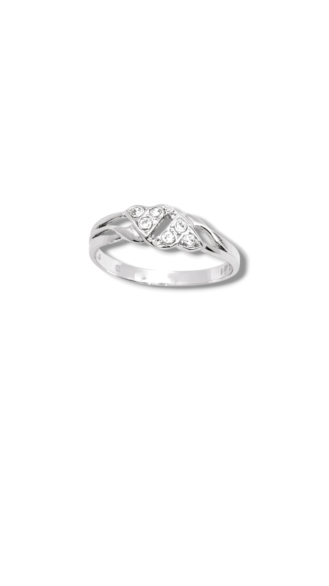 Arany Gyűrűk 14 karátos Gyűrű 2 szív formával , fehér arany (Nr.9) webshop Arany Gyűrűk 14 karátos Gyűrű 2 szív formával , fehér arany (Nr.9) webshop