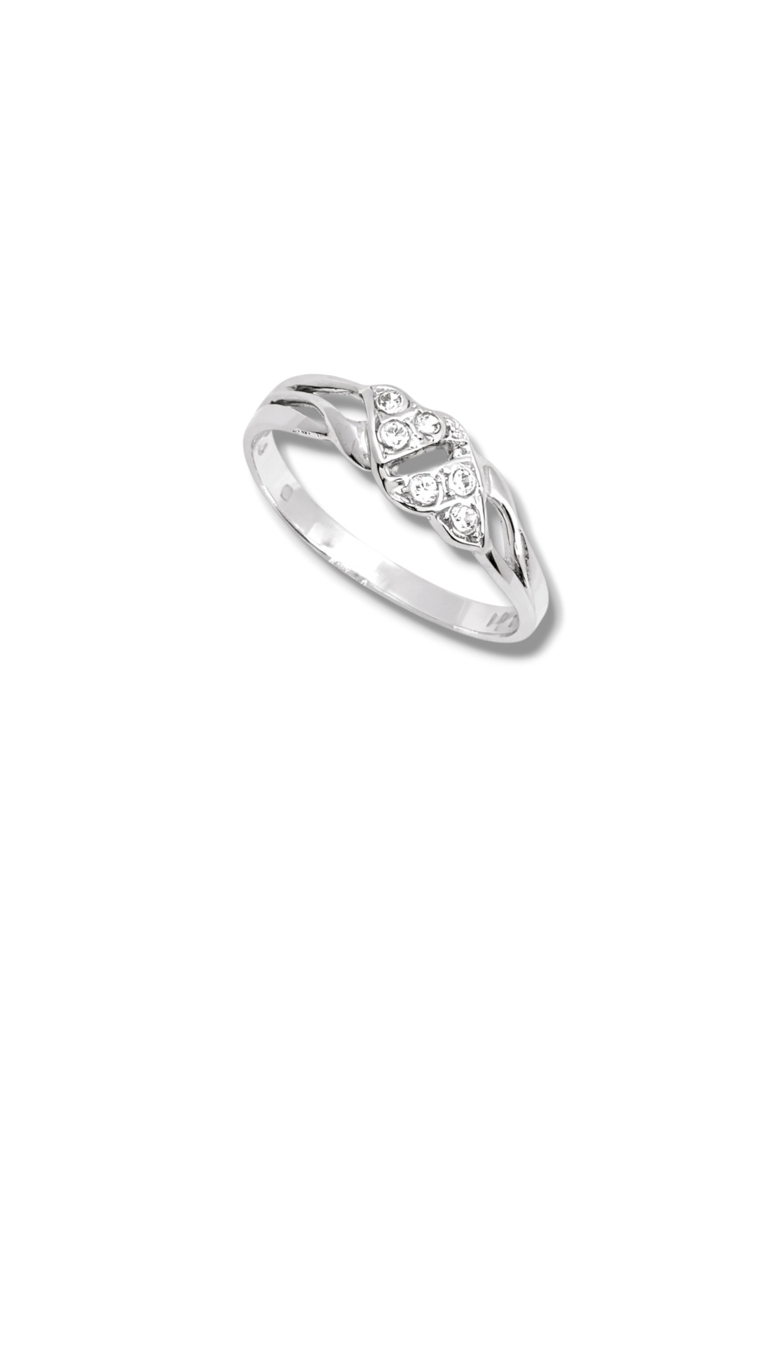 Arany Gyűrűk 14 karátos Gyűrű 2 szív formával , fehér arany (Nr.9) webshop Gyűrű 2 szív formával , fehér arany (Nr.9)