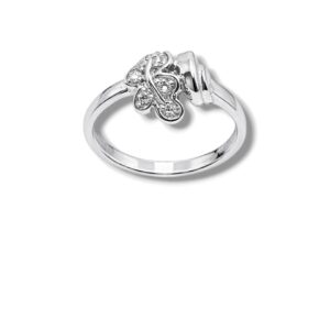 Arany Gyűrűk 14 karátos Gyűrű fehér arany, levél dísszel (Nr.7) webshop