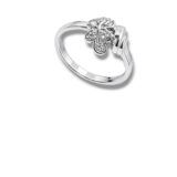 Arany Gyűrűk 14 karátos Gyűrű fehér arany, levél dísszel (Nr.7) webshop