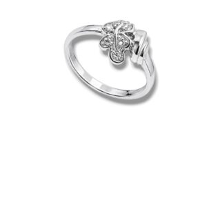 Arany Gyűrűk 14 karátos Gyűrű fehér arany, levél dísszel (Nr.7) webshop