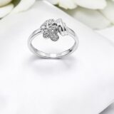 Arany Gyűrűk 14 karátos Gyűrű fehér arany, levél dísszel (Nr.7) webshop