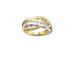 Arany Gyűrűk 14 karátos Gyűrű hullámos köves fazonú (Nr.3) webshop