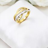 Arany Gyűrűk 14 karátos Gyűrű hullámos köves fazonú (Nr.3) webshop