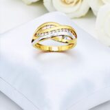 Arany Gyűrűk 14 karátos Gyűrű hullámos köves fazonú (Nr.3) webshop