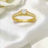 Arany Gyűrűk 14 karátos Gyűrű köves magas fazonú (Nr.2) webshop