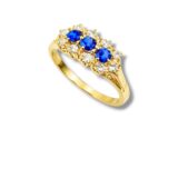 Arany Gyűrűk 14 karátos Gyűrű fehér és sötétkék cirkónia kövekkel (Nr.1) webshop