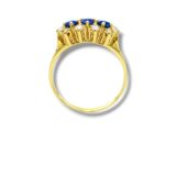 Arany Gyűrűk 14 karátos Gyűrű fehér és sötétkék cirkónia kövekkel (Nr.1) webshop