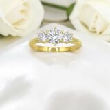 Arany Gyűrűk 14 karátos Gyűrű 3 köves (Nr.67) webshop