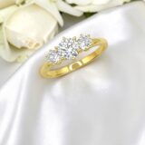 Arany Gyűrűk 14 karátos Gyűrű 3 köves (Nr.67) webshop