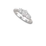 Arany Gyűrűk 14 karátos Gyűrű 3 köves fehér arany (Nr.68) webshop