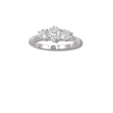 Arany Gyűrűk 14 karátos Gyűrű 3 köves fehér arany (Nr.68) webshop