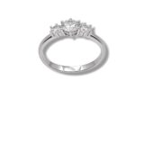 Arany Gyűrűk 14 karátos Gyűrű 3 köves fehér arany (Nr.68) webshop