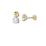 Arany Női fülbevaló 14 karátos Fülbevaló , cirkónia köves , bedugós modell (Nr.27) webshop