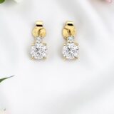 Arany Női fülbevaló 14 karátos Fülbevaló , cirkónia köves , bedugós modell (Nr.27) webshop