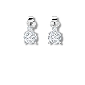 Arany Női fülbevaló 14 karátos Fülbevaló , fehér arany , fehér cirkónia kövekkel (Nr.28) webshop